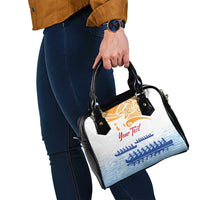 Personalised Hawaiki Nui Va'a French Polynesian Pattern Shoulder Handbag White Color LT03 - Polynesian Pride