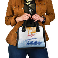 Personalised Hawaiki Nui Va'a French Polynesian Pattern Shoulder Handbag White Color LT03 - Polynesian Pride