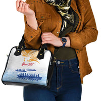 Personalised Hawaiki Nui Va'a French Polynesian Pattern Shoulder Handbag White Color LT03 - Polynesian Pride
