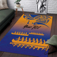 Personalised Hawaiki Nui Va'a French Polynesian Pattern Area Rug Sunset Color LT03 Yellow - Polynesian Pride
