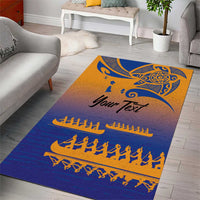 Personalised Hawaiki Nui Va'a French Polynesian Pattern Area Rug Sunset Color LT03 - Polynesian Pride