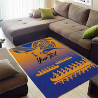 Personalised Hawaiki Nui Va'a French Polynesian Pattern Area Rug Sunset Color LT03 - Polynesian Pride
