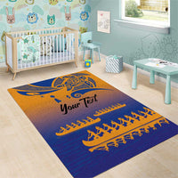 Personalised Hawaiki Nui Va'a French Polynesian Pattern Area Rug Sunset Color LT03 - Polynesian Pride
