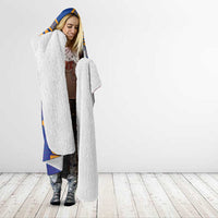 Personalised Hawaiki Nui Va'a French Polynesian Pattern Hooded Blanket Sunset Color
