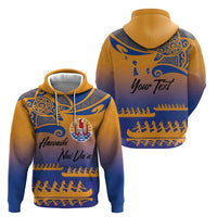 Personalised Hawaiki Nui Va'a French Polynesian Pattern Hoodie Sunset Color LT03 - Polynesian Pride