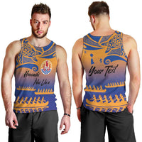 Personalised Hawaiki Nui Va'a French Polynesian Pattern Men Tank Top Sunset Color