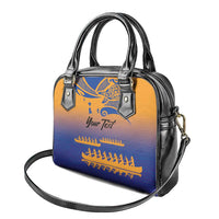 Personalised Hawaiki Nui Va'a French Polynesian Pattern Shoulder Handbag Sunset Color LT03 - Polynesian Pride