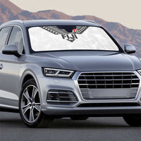 Rugby Fiji Auto Sun Shade Fijian Masi Tribal Sporty Style White Color - Polynesian Pride