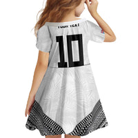 Custom Rugby Fiji Family Matching Off The Shoulder Long Sleeve Dress and Hawaiian Shirt Fijian Masi Tribal Sporty Style White Color - Polynesian Pride