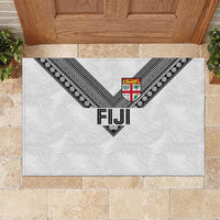 Rugby Fiji Rubber Doormat Fijian Masi Tribal Sporty Style White Color - Polynesian Pride