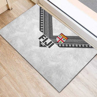 Rugby Fiji Rubber Doormat Fijian Masi Tribal Sporty Style White Color - Polynesian Pride