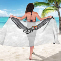 Rugby Fiji Sarong Fijian Masi Tribal Sporty Style White Color - Polynesian Pride