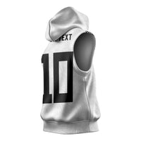 Custom Rugby Fiji Sleeveless Hoodie Fijian Masi Tribal Sporty Style White Color - Polynesian Pride