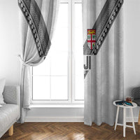 Rugby Fiji Window Curtain Fijian Masi Tribal Sporty Style White Color - Polynesian Pride