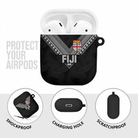 Rugby Fiji AirPods Case Fijian Masi Tribal Sporty Style Black Color - Polynesian Pride