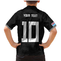 Custom Rugby Fiji Family Matching Mermaid Dress and Hawaiian Shirt Fijian Masi Tribal Sporty Style Black Color - Polynesian Pride