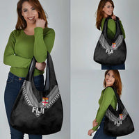 Rugby Fiji Grocery Bag Fijian Masi Tribal Sporty Style Black Color - Polynesian Pride