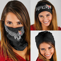 Rugby Fiji Neck Gaiter Fijian Masi Tribal Sporty Style Black Color - Polynesian Pride