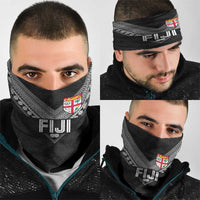 Rugby Fiji Neck Gaiter Fijian Masi Tribal Sporty Style Black Color - Polynesian Pride