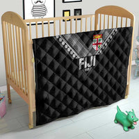 Rugby Fiji Quilt Fijian Masi Tribal Sporty Style Black Color - Polynesian Pride