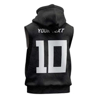 Custom Rugby Fiji Sleeveless Zip Hoodie Fijian Masi Tribal Sporty Style Black Color - Polynesian Pride