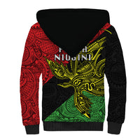 Papua New Guinea Southern Highlands Province Sherpa Hoodie PNG Birds Of Paradise Polynesian Arty Style LT03 - Polynesian Pride