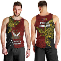 Papua New Guinea Western Province Men Tank Top PNG Birds Of Paradise Polynesian Arty Style LT03 - Polynesian Pride