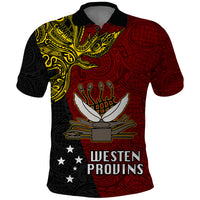 Papua New Guinea Western Province Polo Shirt PNG Birds Of Paradise Polynesian Arty Style LT03 Red - Polynesian Pride