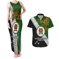 Personalised Papua New Guinea Western Highlands Province Couples Matching Tank Maxi Dress and Hawaiian Shirt PNG Birds Of Paradise Polynesian Arty Style LT03 Green - Polynesian Pride