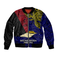 Papua New Guinea West New Britain Province Bomber Jacket PNG Birds Of Paradise Polynesian Arty Style LT03 Unisex Blue - Polynesian Pride