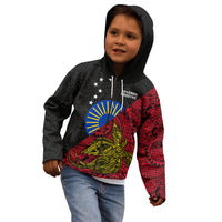 Papua New Guinea Sandaun Province Kid Hoodie PNG Birds Of Paradise Polynesian Arty Style LT03 - Polynesian Pride