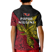 Papua New Guinea Sandaun Province Kid Polo Shirt PNG Birds Of Paradise Polynesian Arty Style LT03 - Polynesian Pride