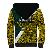 Papua New Guinea Jiwaka Province Sherpa Hoodie PNG Birds Of Paradise Polynesian Arty Style LT03 - Polynesian Pride