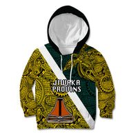 Personalised Papua New Guinea Jiwaka Province Kid Hoodie PNG Birds Of Paradise Polynesian Arty Style LT03 Hoodie Yellow - Polynesian Pride