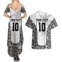 Custom Fiji Pacific Rugby 2024 Couples Matching Summer Maxi Dress and Hawaiian Shirt Tapa Tribal and Fijian Masi Pattern
