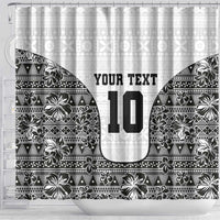 Custom Fiji Pacific Rugby 2024 Shower Curtain Tapa Tribal and Fijian Masi Pattern