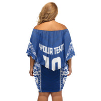 Custom Samoa Pacific Rugby 2024 Off Shoulder Short Dress Polynesian Pacific Tribal Pattern