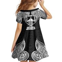 New Zealand Rugby Family Matching Off Shoulder Maxi Dress and Hawaiian Shirt Aotearoa Champion Cup History with Haka Dance LT03 - Polynesian Pride