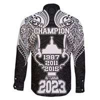 New Zealand Rugby Family Matching Off Shoulder Short Dress and Hawaiian Shirt Aotearoa Champion Cup History with Haka Dance LT03 - Polynesian Pride