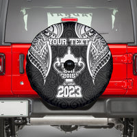 Personalised New Zealand Rugby Spare Tire Cover Aotearoa Champion Cup History with Haka Dance LT03 - Polynesian Pride
