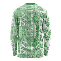 Hawaii Long Sleeve Shirt Aloha Tropical Plants Tribal Pattern Green Version LT03 - Polynesian Pride