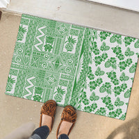 Hawaii Rubber Doormat Aloha Tropical Plants Tribal Pattern Green Version LT03 - Polynesian Pride