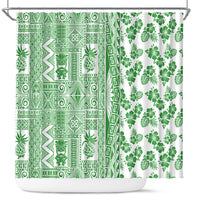 Hawaii Shower Curtain Aloha Tropical Plants Tribal Pattern Green Version LT03 Green - Polynesian Pride