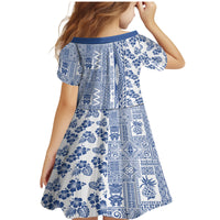 Hawaii Family Matching Mermaid Dress and Hawaiian Shirt Aloha Tropical Plants Tribal Pattern Blue Version LT03 - Polynesian Pride