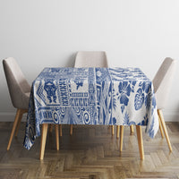Hawaii Tablecloth Aloha Tropical Plants Tribal Pattern Blue Version LT03 - Polynesian Pride