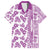 Hawaii Family Matching Tank Maxi Dress and Hawaiian Shirt Aloha Tropical Plants Tribal Pattern Pink Version LT03 Dad's Shirt - Short Sleeve Pink - Polynesian Pride