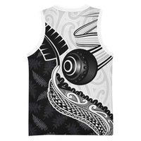 Personalised Aotearoa Lawn Bowls Basketball Jersey Maori and Silver Fern Half Style - Polynesian Pride