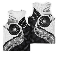 Personalised Aotearoa Lawn Bowls Basketball Jersey Maori and Silver Fern Half Style - Polynesian Pride