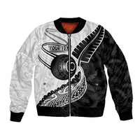 Personalised Aotearoa Lawn Bowls Bomber Jacket Maori and Silver Fern Half Style - Polynesian Pride