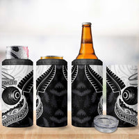 Personalised Aotearoa Lawn Bowls 4 in 1 Can Cooler Tumbler Maori and Silver Fern Half Style - Polynesian Pride